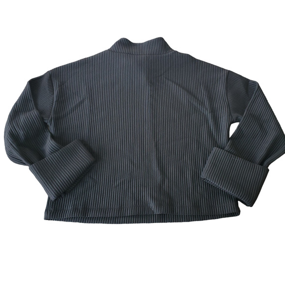 Kenneth Cole Black Ribbed Mock Neck Top Size L NWT - Picture 4 of 11